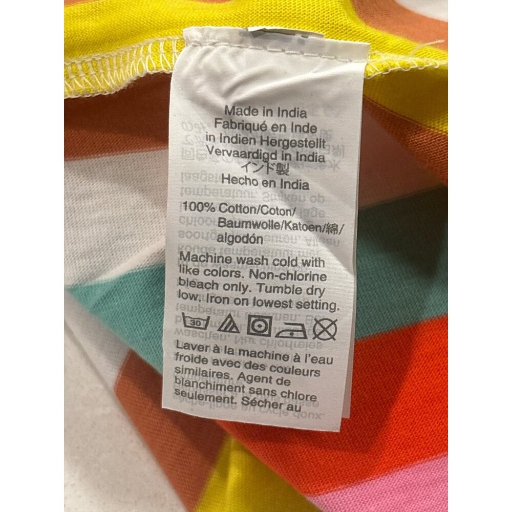 J.Crew Rainbow Stripe Maxi Dress M Cotton Tiered Resort Beach 53” - Picture 5 of 8